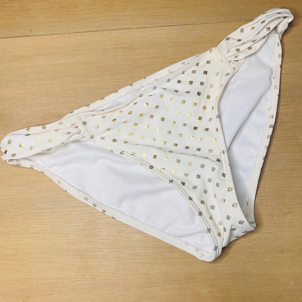 Xhilaration White & Gold Polka Dot Bottoms